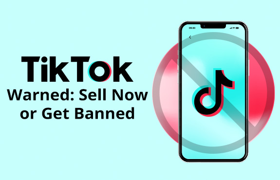 Cell Phone with TikTok Logo and Red Circle with Slash Mark for Banned