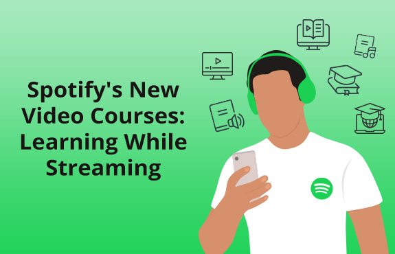 Boy With Headphones Listening to a Course on Spotify