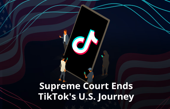 Tiny People in Their Phones Walking Around a Huge Screen With TikTok Logo